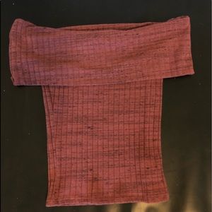 Express Ribbed Off The Shoulder Tee